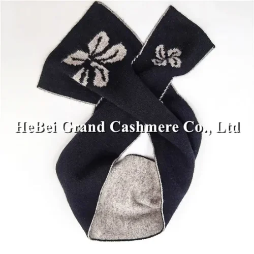 Reversible floral cashmere collar scarf — supplier product photograph