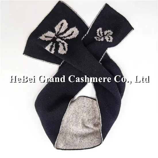 Reversible floral cashmere collar scarf — supplier product photograph